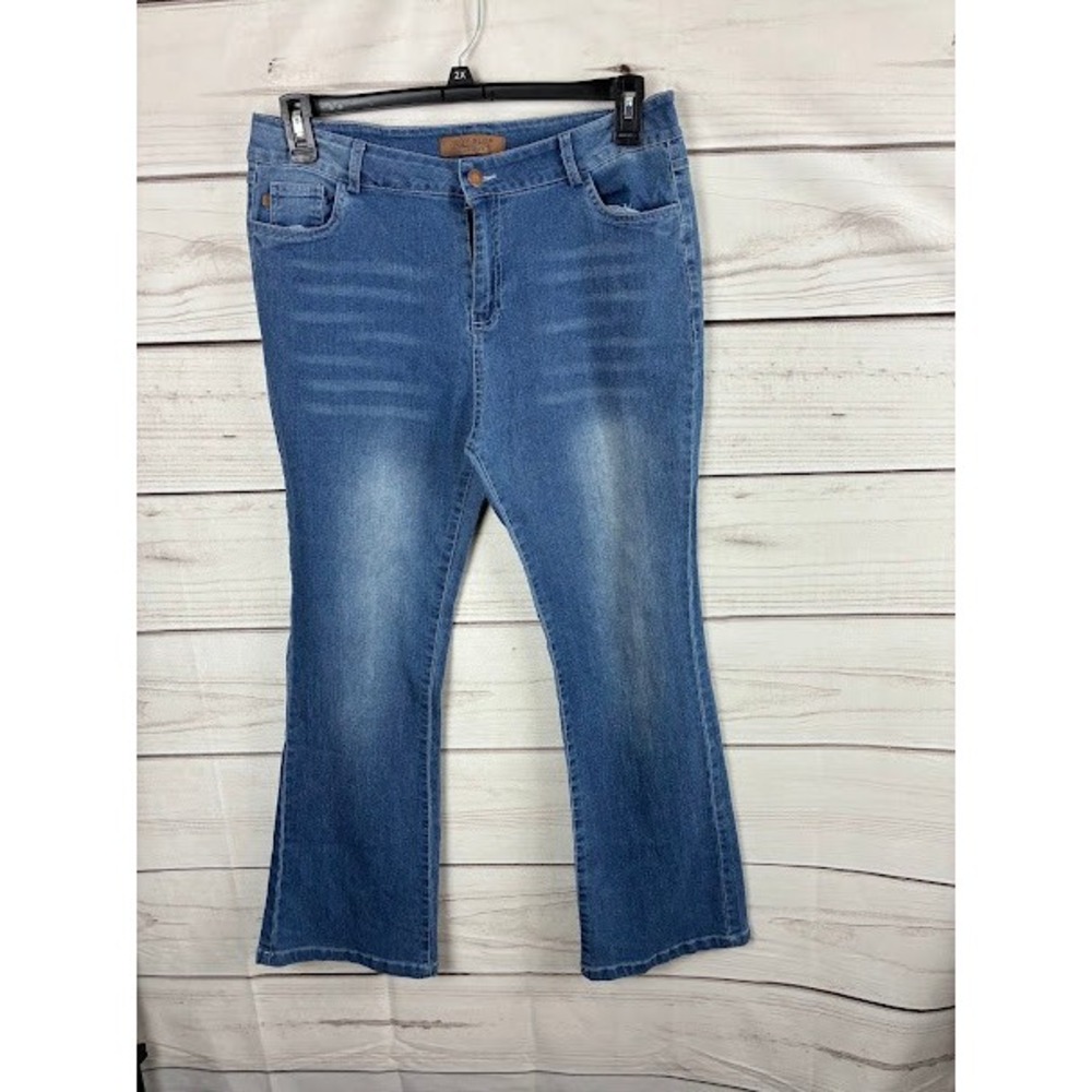 Judy Blue Los Angeles Bootcut Jeans Medium Wash Stretch Denim Size Large